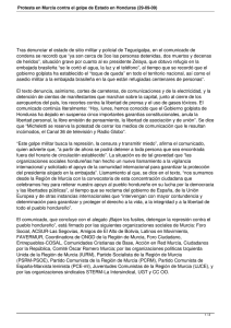 Tras denunciar el estado de sitio militar y policial de... condena se recordó que “ya son cerca de 3oo las...