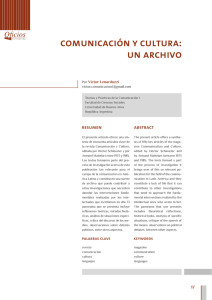 comunicación y cultura: un archivo Victor Lenarduzzi