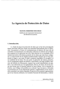 La Agencia de Protección de Datos l. Introducción. Subdirector de Cooperación Internacional