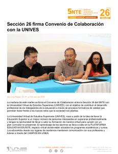 SNTE26 Seccion 26 firma Convenio de Colaboracion con la UNIVES