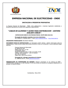 EMPRESA NACIONAL DE ELECTRICIDAD - ENDE INVITACION A PRESENTAR PROPUESTAS