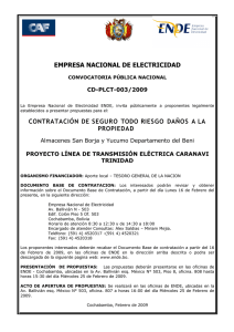 EMPRESA NACIONAL DE ELECTRICIDAD CD-PLCT-003/2009 CONVOCATORIA PÚBLICA NACIONAL