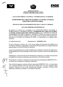 SUMINISTRO DE CABLE DE GUARDIA Y CONTRA ANTENAS (SEGUNDA CONVOCATORIA)