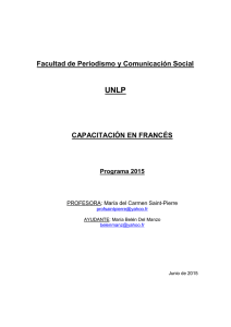 UNLP Facultad de Periodismo y Comunicación Social CAPACITACIÓN EN FRANCÉS