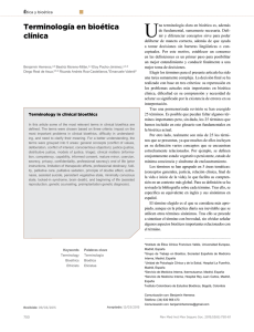 Terminología en bioética clínica Benjamín Herreros, Beatriz Moreno-Milán, Eloy Pacho Jiménez, Diego Real de Asua, Ricardo Andrés Roa-Castellanos y Emanuele Valenti