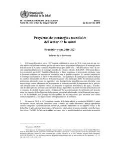 Hepatitis víricas, 2016-2021 - proyectos de estrategias mundiales del sector de la salud