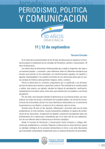 Y COMUNICACION PERIODISMO, POLITICA Jornadas 30 AÑOS