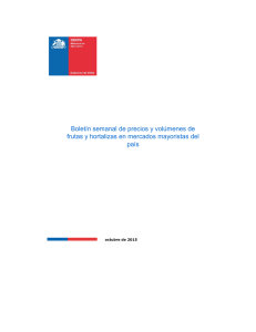 Boletín semanal de precios y volúmenes de país octubre de 2015