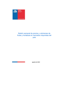 Boletín semanal de precios y volúmenes de país agosto de 2015