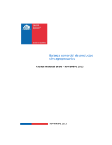 Balanza comercial de productos silvoagropecuarios Avance mensual enero - noviembre 2013 Noviembre 2013