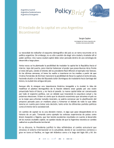 Brief Policy El traslado de la capital en una Argentina