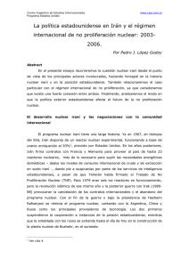 La política estadounidense en Irán y el régimen 2006.