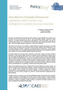 Brief Policy Área Marina Protegida Namuncurá