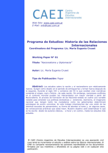 Programa de Estudios: Historia de las Relaciones Internacionales