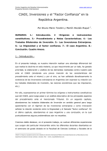 CIADI, Inversiones y el &ldquo;Factor Confianza&rdquo; en la Rep&uacute;blica Argentina.