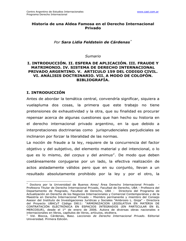 Historia De Una Aldea Famosa En El Derecho Internacional Privado 5572