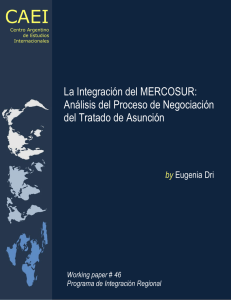 CAEI La Integración del MERCOSUR: Análisis del Proceso de Negociación