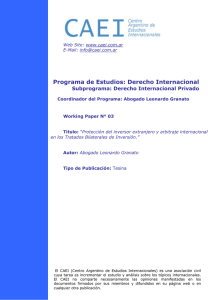 Programa de Estudios: Derecho Internacional Subprograma: Derecho Internacional Privado