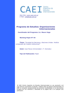 Programa de Estudios: Organizaciones Internacionales Web Site: www.caei.com.ar