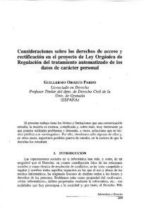 Consideraciones  sobre  los  derechos  de ... rectificación  en  el  proyecto  de ...