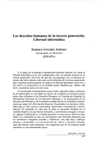 Los derechos humanos de la tercera generación. Libertad informática (ESPAÑA)