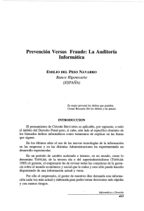 Prevención Versus  Fraude:  La Auditoría Informática Banco Hipotecario (ESPAÑA)