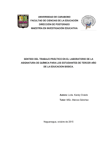 UNIVERSIDAD DE CARABOBO FACULTAD DE CIENCIAS DE LA EDUCACIÓN DIRECCIÓN DE POSTGRADO