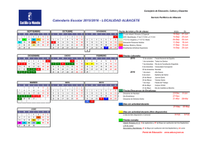 Calendario Escolar 2015/2016 - LOCALIDAD ALBACETE