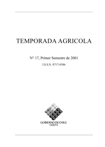 TEMPORADA AGRICOLA N° 17, Primer Semestre de 2001 I.S.S.N. 0717-0386