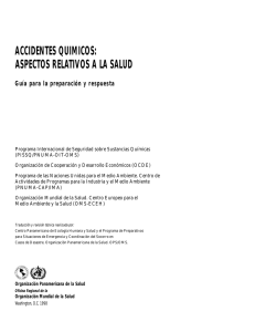 Accidentes quimicos: Aspectos relativos a la salud (1998) in Spanish [pdf 989kb]