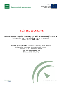 Guía del solicitante. Convocatoria 2008-2013