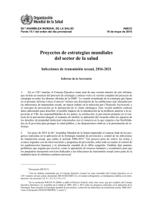 Proyectos de estrategias mundiales del sector de la salud