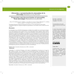Obtención y caracterización de astaxantina de la microalga