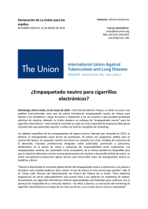 - Official press release from the International Union Against Tuberculosis and Lung Disease for the WNTD2016: "Get ready for plain packaging" (in Spanish) pdf, 321kb