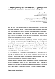 ¿A cuántos desarrolla el desarrollo en La Plata? La problemática... inundación y la relocalización de un asentamiento de Ringuelet