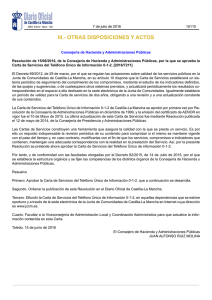 Resolución D.O.C.M. Carta de servicios Teléfono Único de Información 012