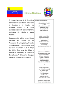 Letra del Himno Nacional de la Republica de Venezuela