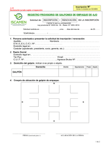 Formulario de Inscripción para el Registro de galpones de ajo