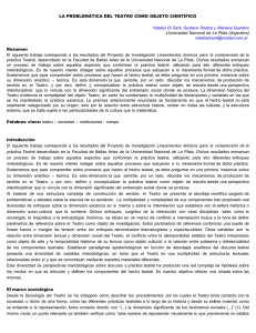 LA PROBLEMÁTICA DEL TEATRO COMO OBJETO CIENTÍFICO Resumen