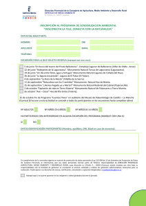 INSCRIPCIÓN AL PROGRAMA DE SENSIBILIZACION AMBIENTAL