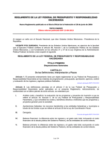 Reglamento de la Ley Federal de Presupuesto y Responsabilidad Hacendaria 2015