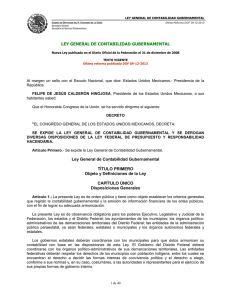 Ley General de Contabilidad Gubernamental 9 de diciembre de 2013