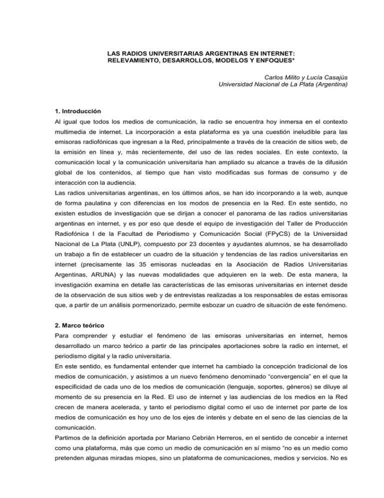 LAS RADIOS UNIVERSITARIAS ARGENTINAS EN RELEVAMIENTO