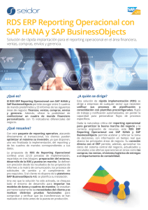 RDS ERP Reporting Operacional con SAP HANA y SAP Busines Objects