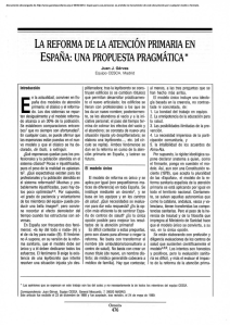E LA REFORMA DE LA ATENCIÓN PRIMARIA EN ESPAÑA:  UNA PROPUESTA PRAGMÁTICA