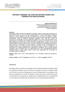 ANTHONY GIDDENS. UN CASO DE ESTUDIO DESDE UNA PERSPECTIVA INSTITUCIONAL