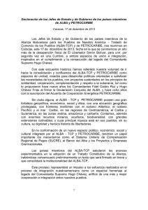 Descargue: Declaración de los Jefes de Estado y de Gobierno de los países miembros de ALBA y PETROCARIBE