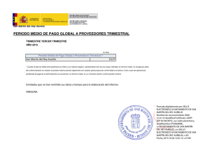 PERIODO MEDIO DE PAGO GLOBAL A PROVEEDORES TRIMESTRAL 10,37