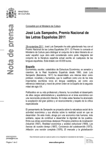 prensa José Luis Sampedro, Premio Nacional de las Letras Españolas 2011
