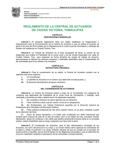 Reglamento de la Central de Actuarios de Victoria, Tamaulipas
